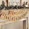 Christmas Decorations - Vintage Merry Christmas Banner - Retro Nostalgic Traditional Old Fashioned Victorian Xmas Holiday Decor for Indoor Home Office Fireplace Mantle Farmhouse
